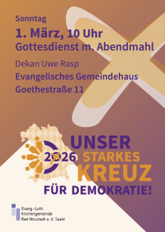 Plakat für Gottesdienst am 1. März